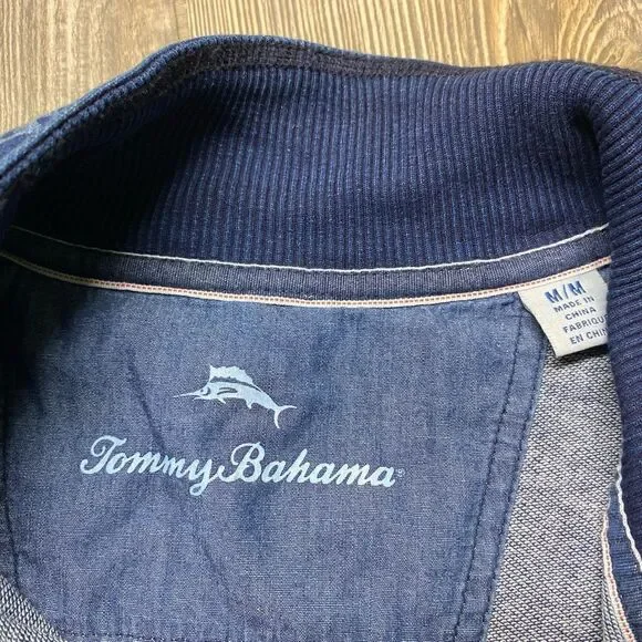 Tommy Bahama Shirt Indigo Isles Shirt Jacket Sz Medium CPO Blue T223546 LS$155